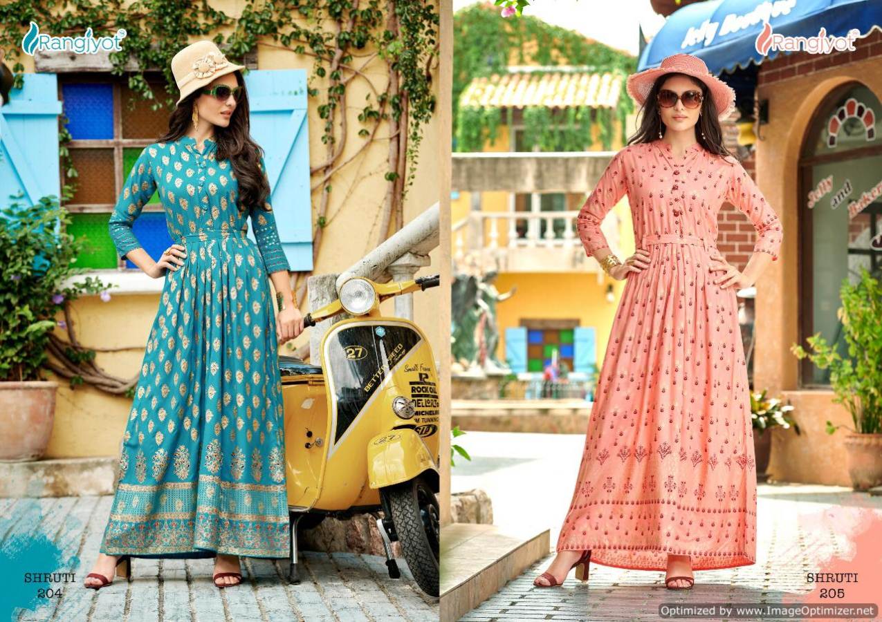 Rangjyoti Present Shruti Vol 2 Long Kurtis Catalogue