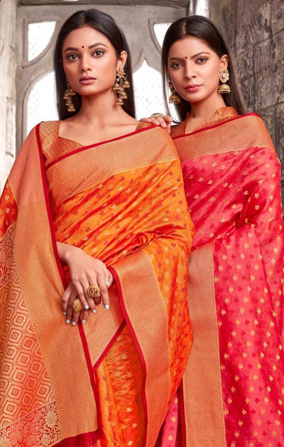 Saroj Present Kesar Silk Festive Wear Banarasi Silk Saree Wholesaler