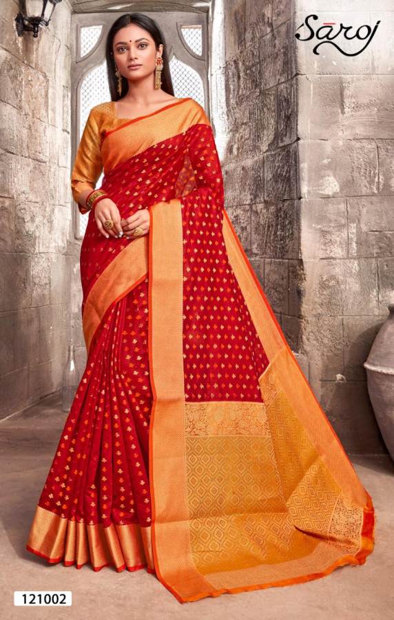 Saroj Present Kesar Silk Festive Wear Banarasi Silk Saree Wholesaler