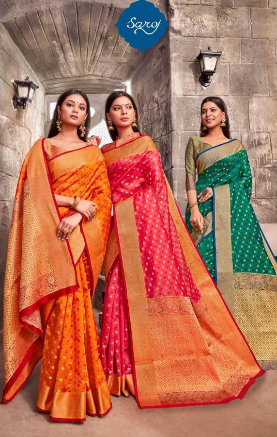 Saroj Present Kesar Silk Festive Wear Banarasi Silk Saree Wholesaler