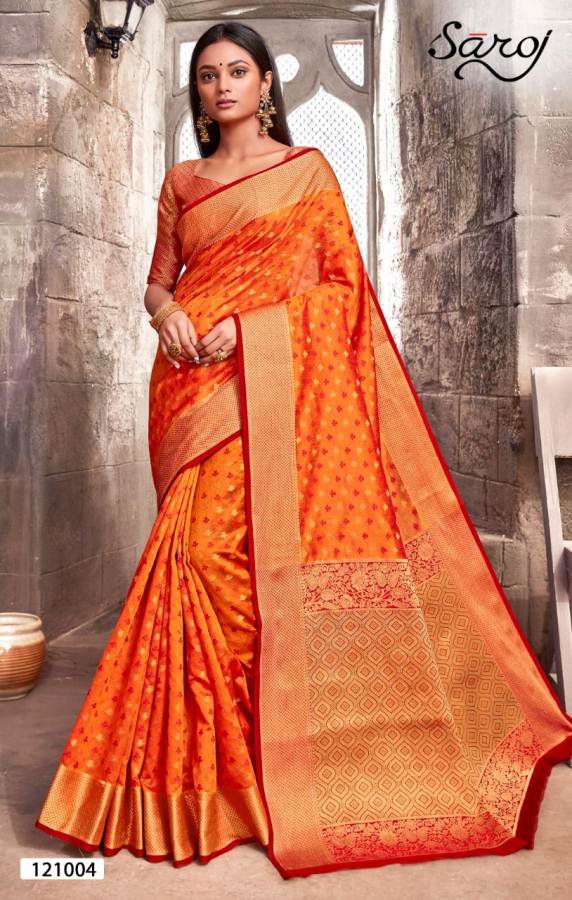 Saroj Present Kesar Silk Festive Wear Banarasi Silk Saree Wholesaler