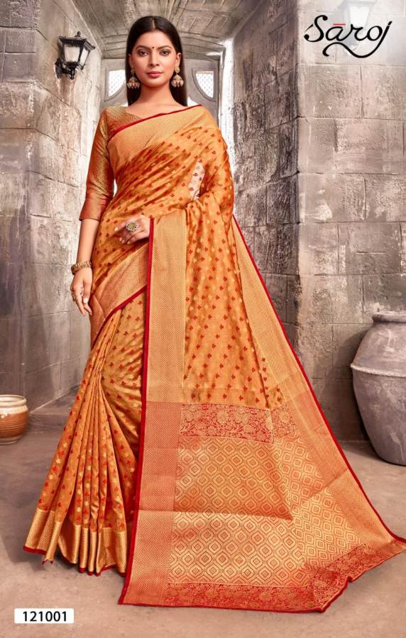 Saroj Present Kesar Silk Festive Wear Banarasi Silk Saree Wholesaler