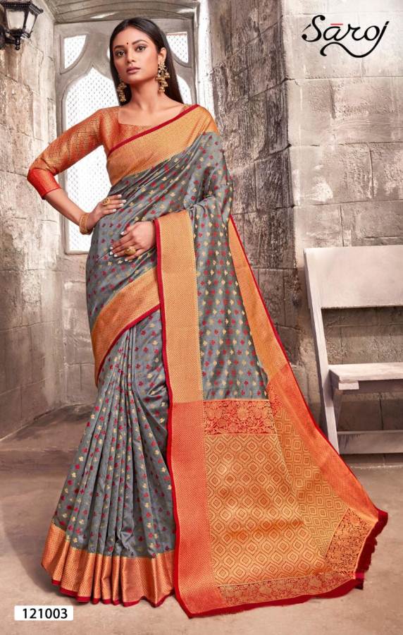 Saroj Present Kesar Silk Festive Wear Banarasi Silk Saree Wholesaler