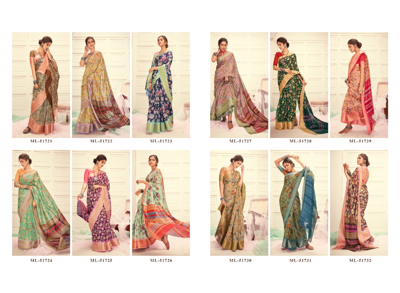 Shangrila Present Meera Linen Sarees Catalogue