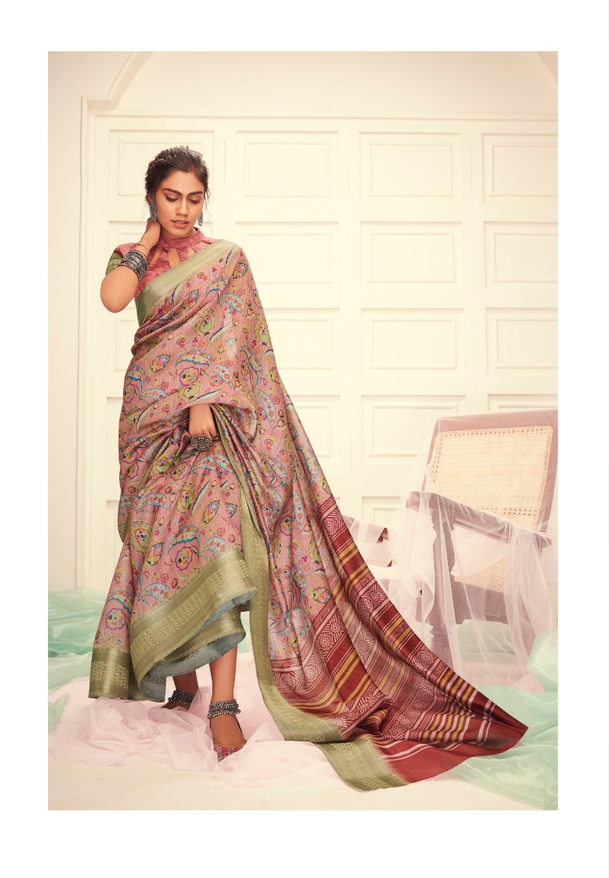 Shangrila Present Meera Linen Sarees Catalogue