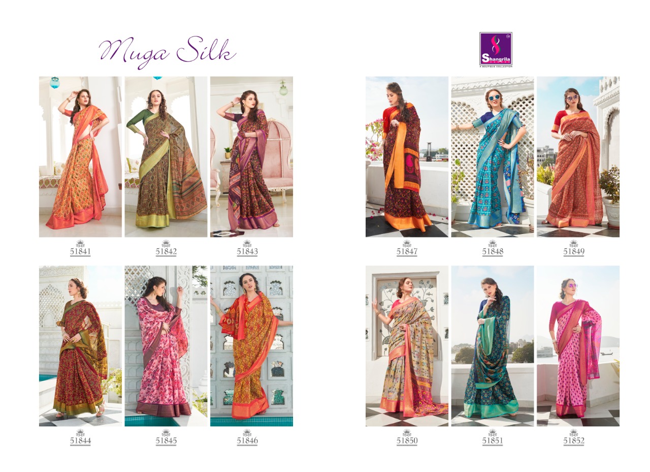 Shangrila Present Muga Silk Sarees Catalogue