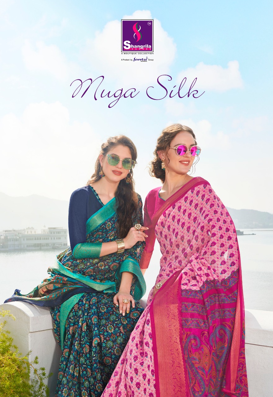 Shangrila Present Muga Silk Sarees Catalogue