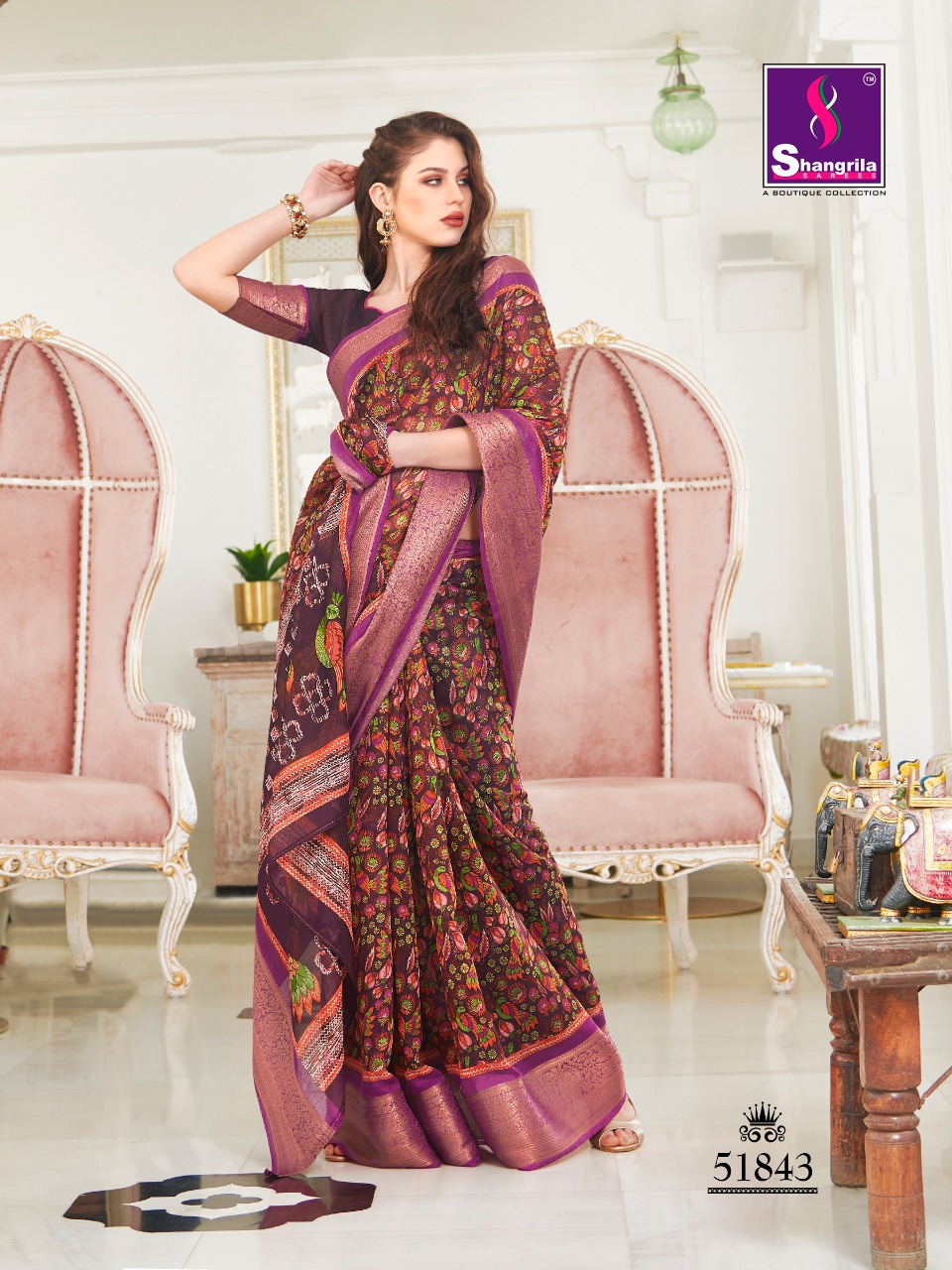 Shangrila Present Muga Silk Sarees Catalogue