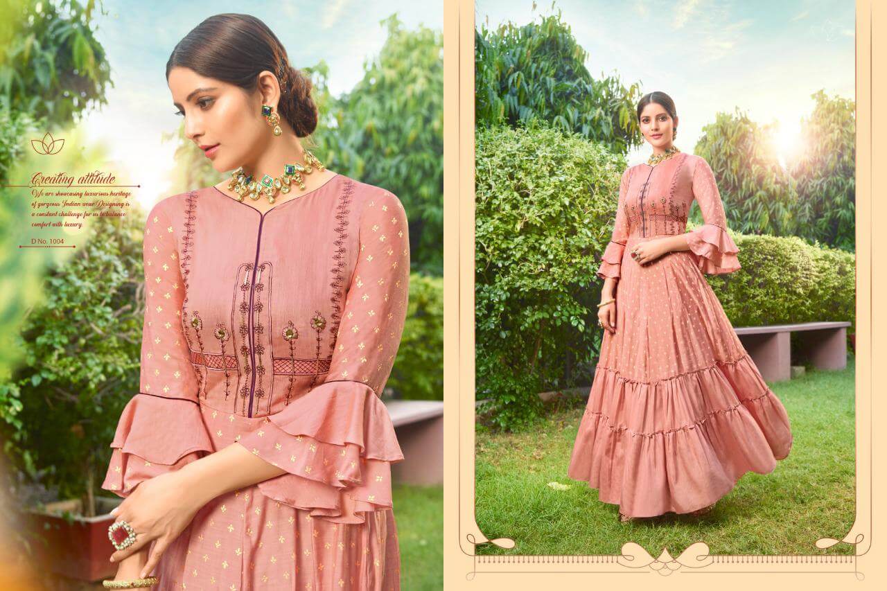 Silver Nexa Long Party Wear Kurtis Catalogue