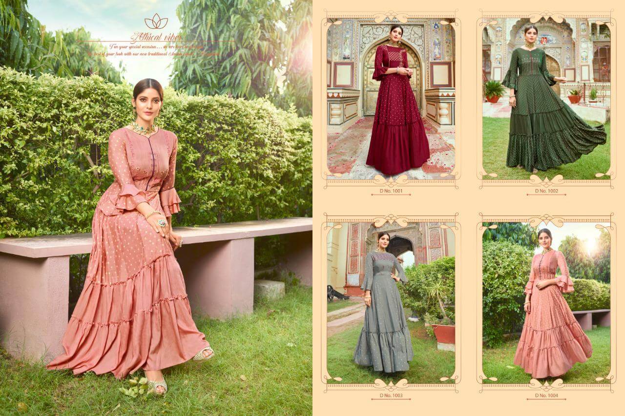 Silver Nexa Long Party Wear Kurtis Catalogue