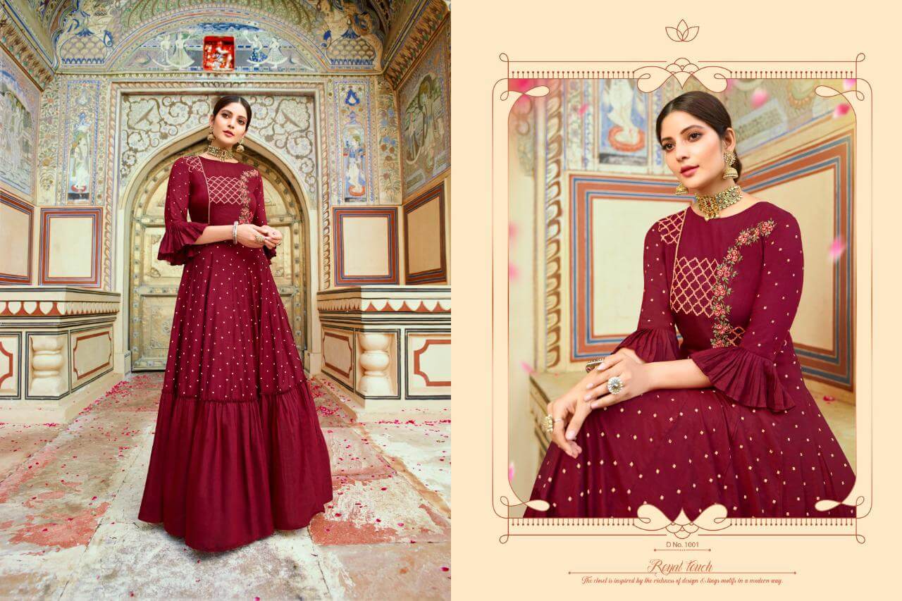 Silver Nexa Long Party Wear Kurtis Catalogue