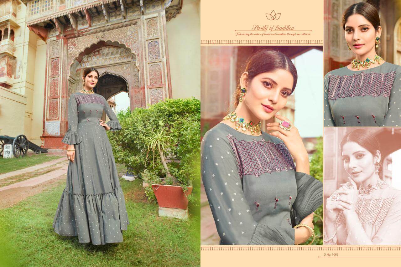 Silver Nexa Long Party Wear Kurtis Catalogue