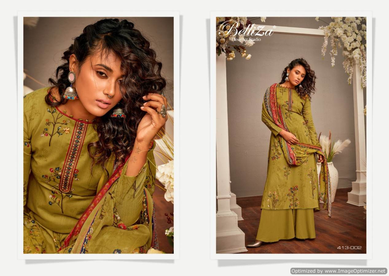 Belliza Present Expression Digital Printed Dress Material