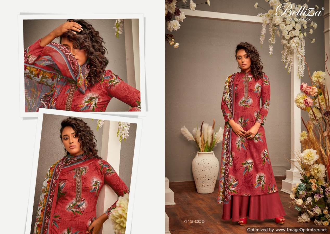 Belliza Present Expression Digital Printed Dress Material