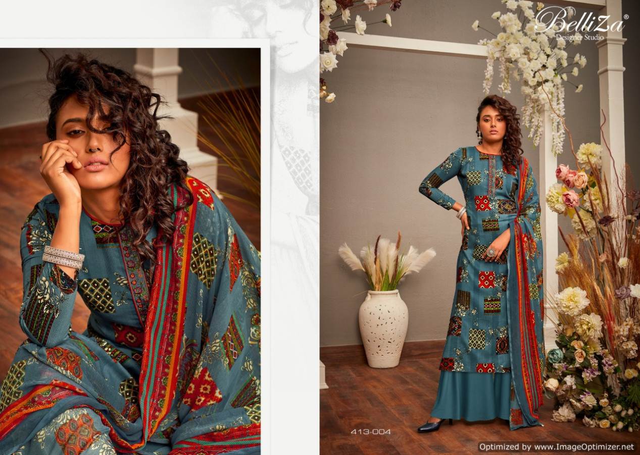 Belliza Present Expression Digital Printed Dress Material