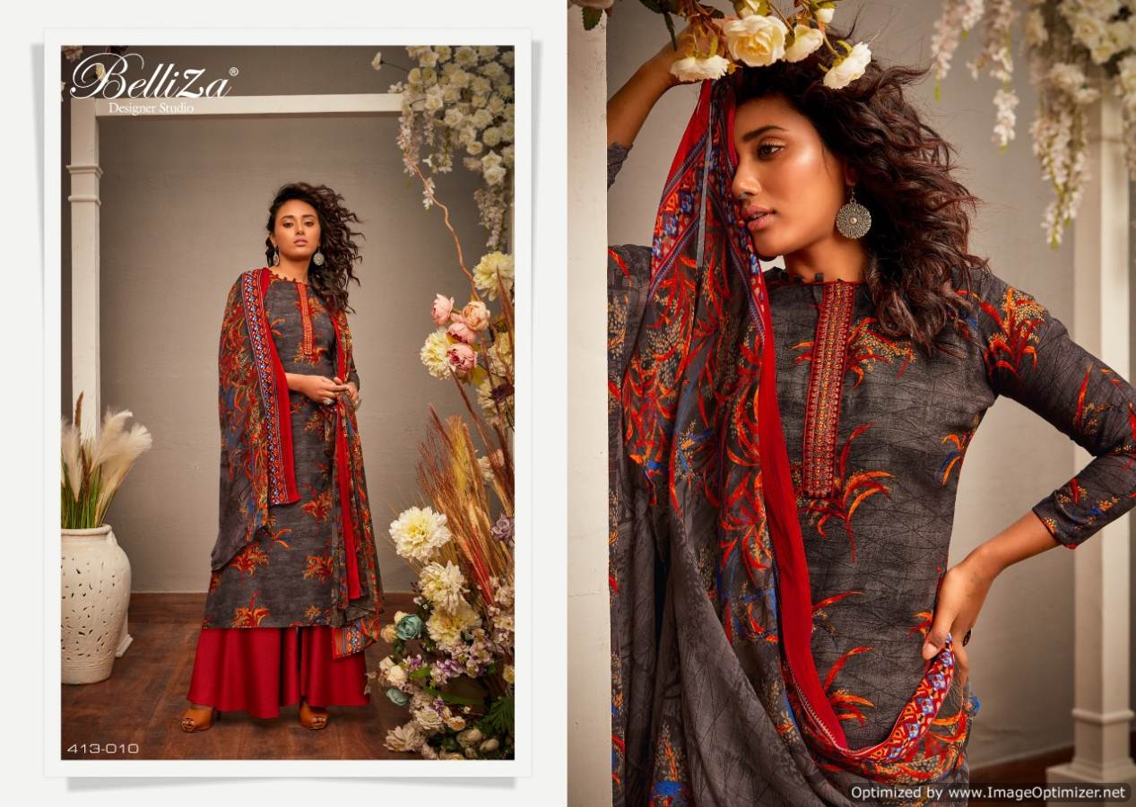 Belliza Present Expression Digital Printed Dress Material