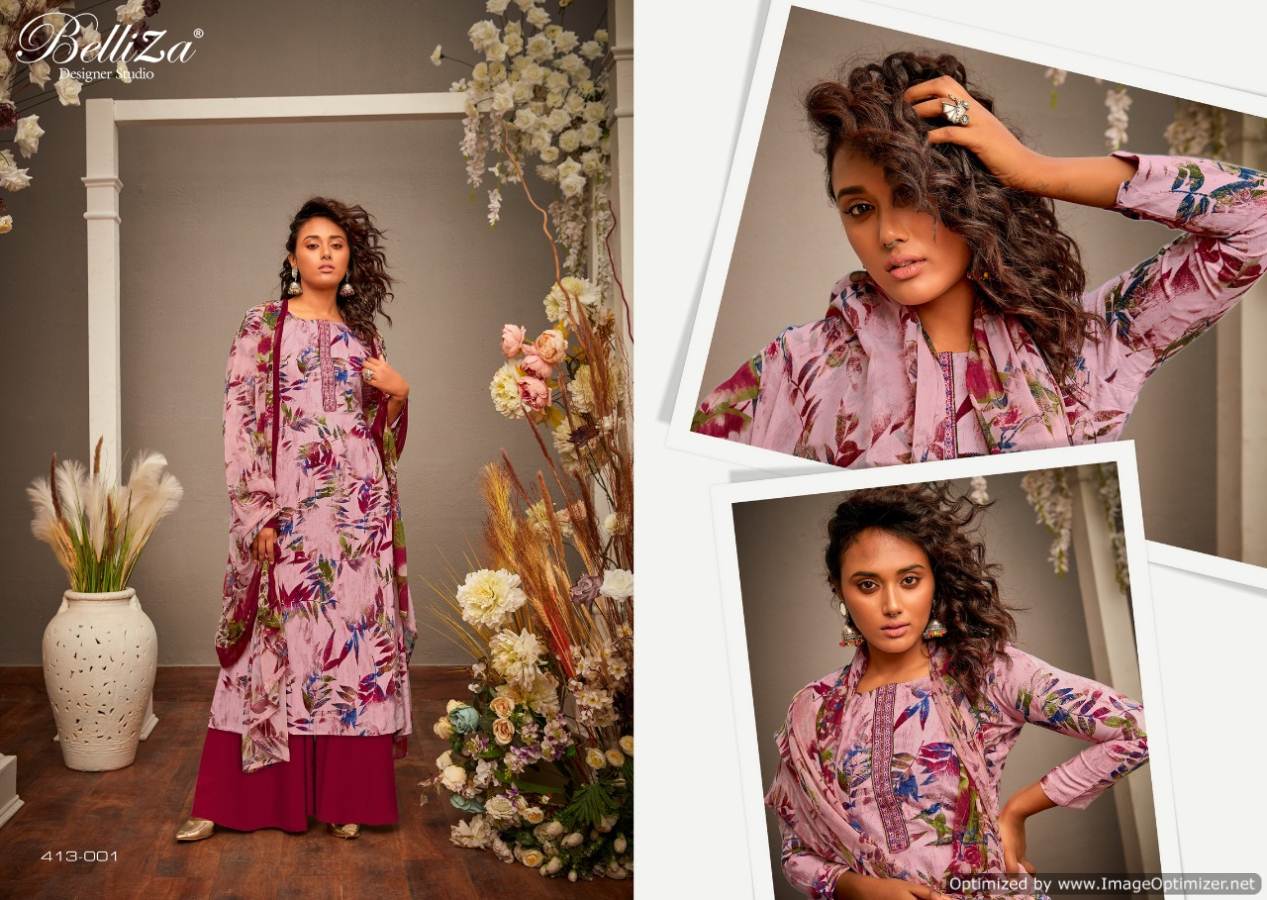Belliza Present Expression Digital Printed Dress Material