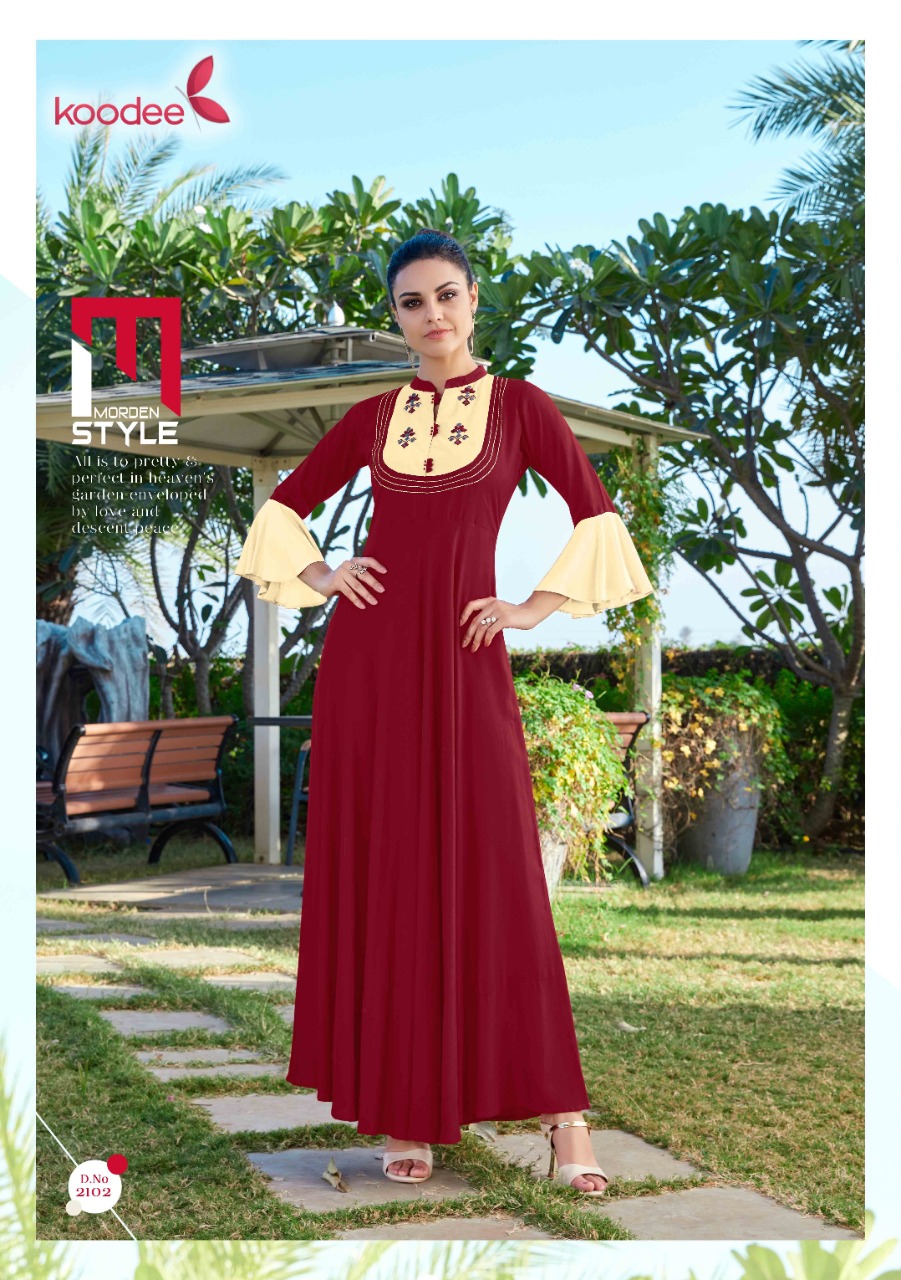 Koodee Present Hellaro Gown Types Kurtis Catalogue