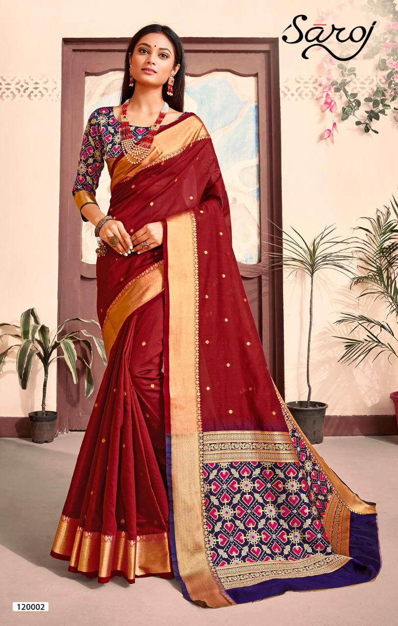 Saroj Present Matka Silk Sarees Catalogue