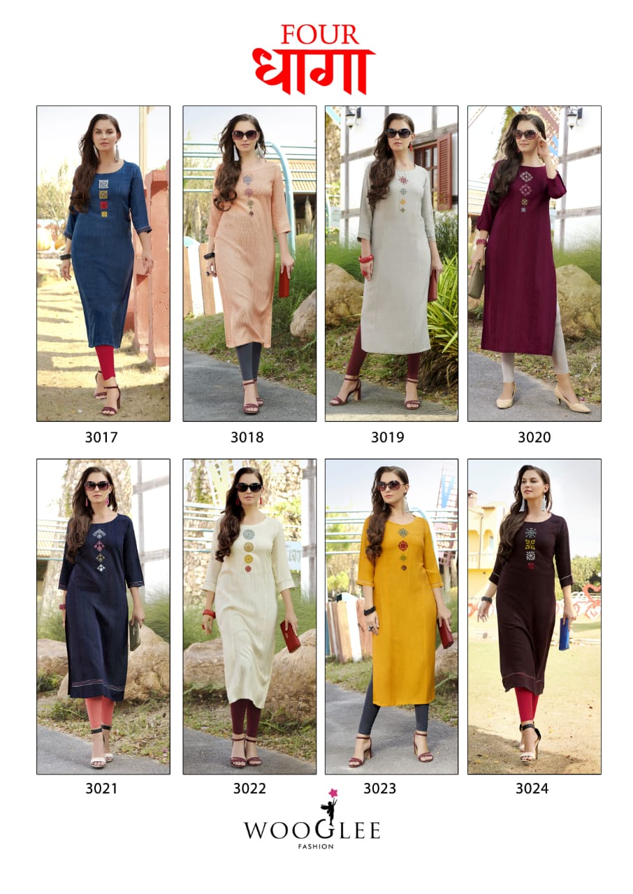 Wooglee Present Four Dhaga Kurtis Catalogue