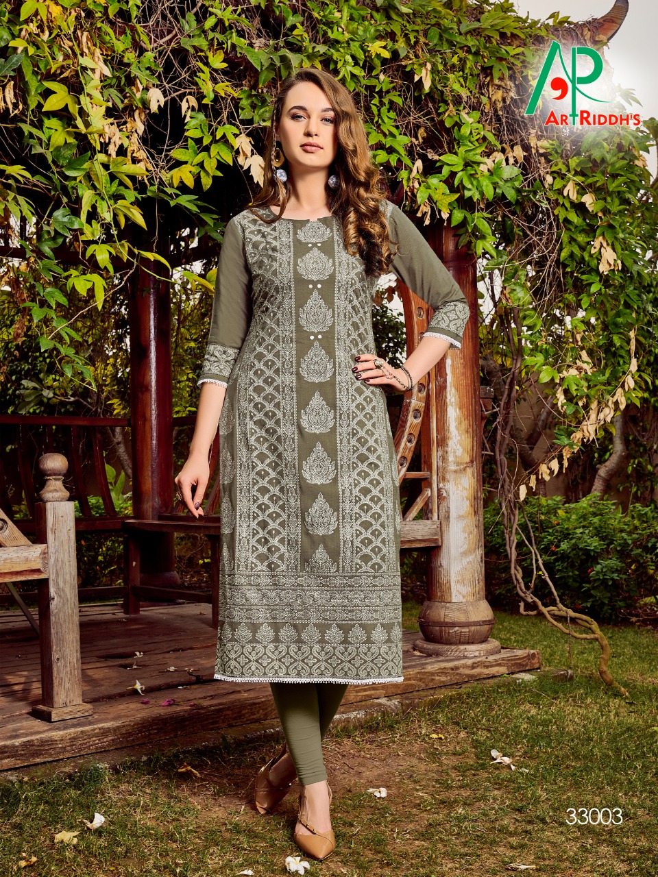 Art Ridh Presents Mall Culture Collection Of Slub Rayon Lakhnavi Printed Designer Kurtis