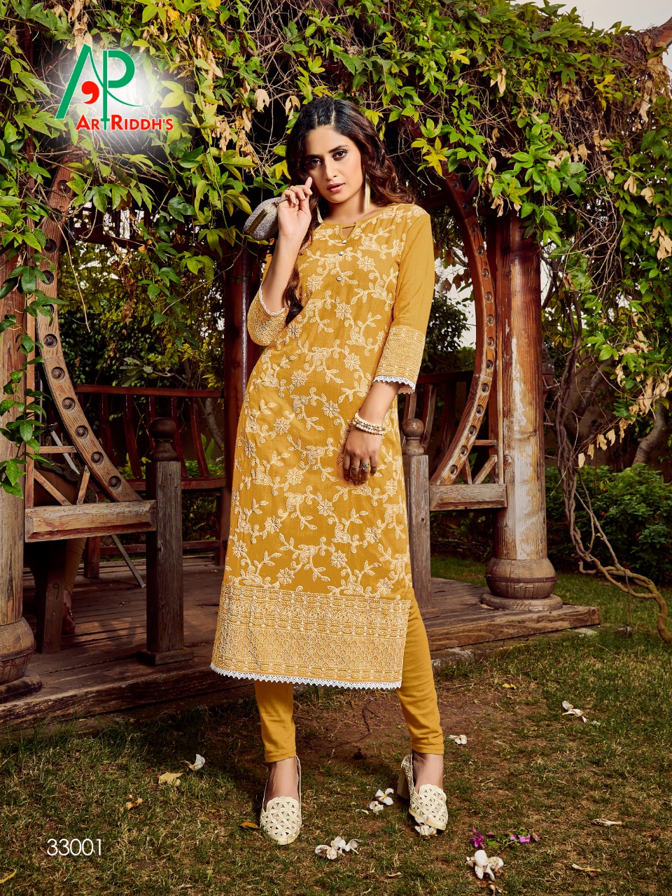 Art Ridh Presents Mall Culture Collection Of Slub Rayon Lakhnavi Printed Designer Kurtis