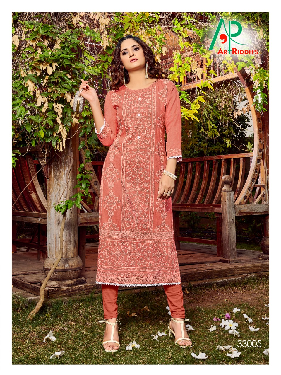 Art Ridh Presents Mall Culture Collection Of Slub Rayon Lakhnavi Printed Designer Kurtis