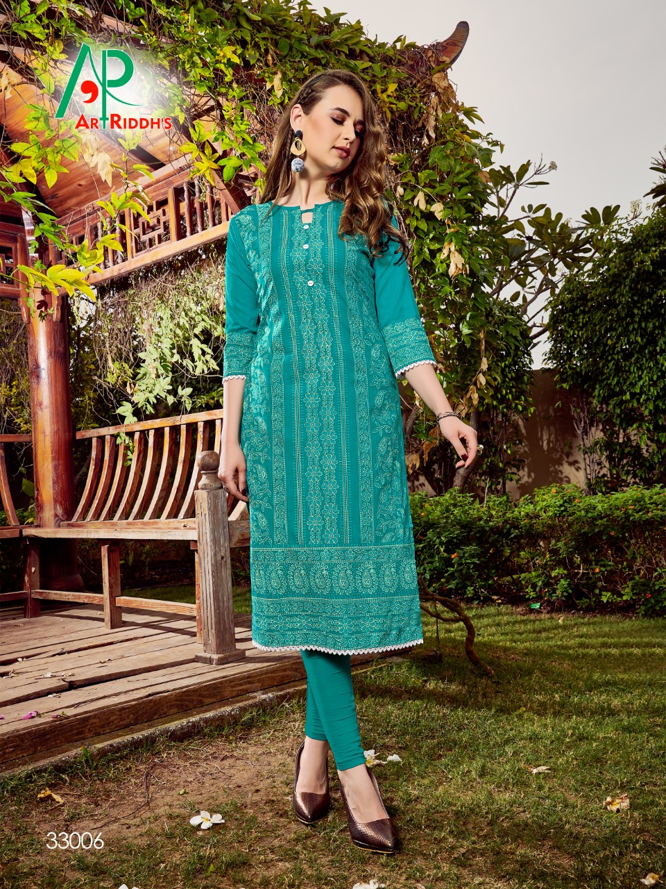 Art Ridh Presents Mall Culture Collection Of Slub Rayon Lakhnavi Printed Designer Kurtis
