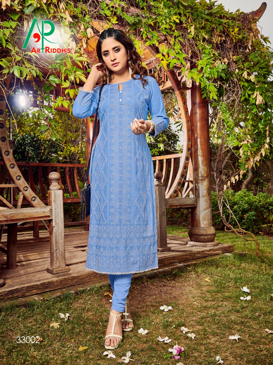 Art Ridh Presents Mall Culture Collection Of Slub Rayon Lakhnavi Printed Designer Kurtis