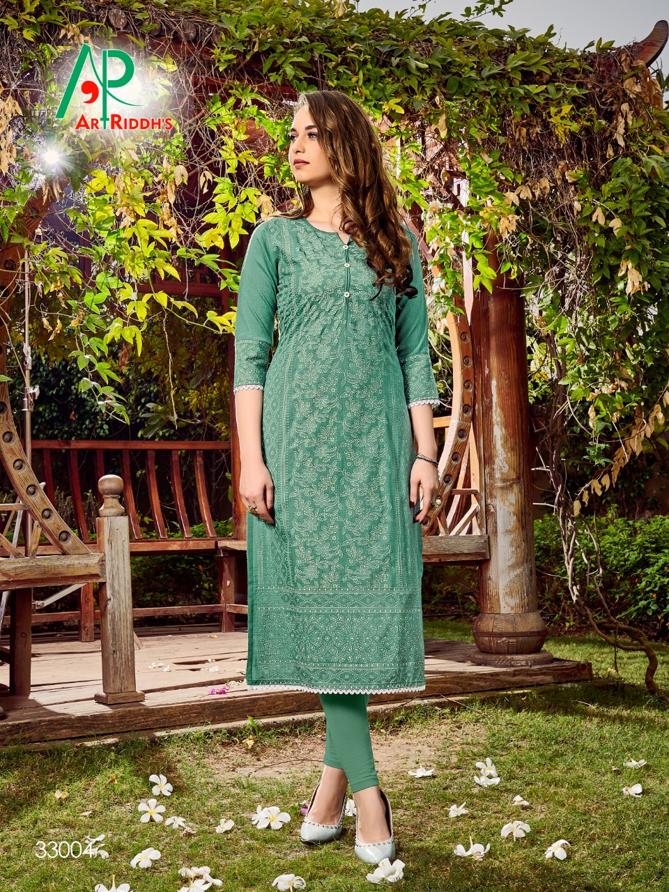 Art Ridh Presents Mall Culture Collection Of Slub Rayon Lakhnavi Printed Designer Kurtis