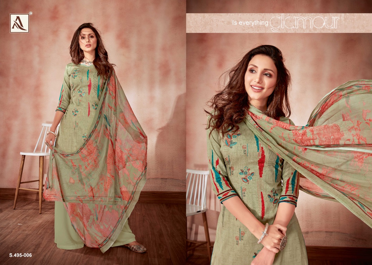 Alok Present  Areefa  Cotton Digital Printed Dress Material