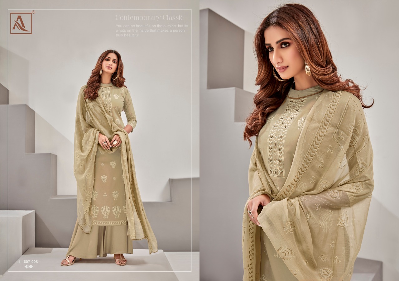 Alok  Present  Bloom Gold Cotton Dress Material