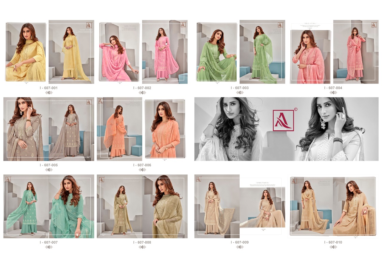 Alok  Present  Bloom Gold Cotton Dress Material