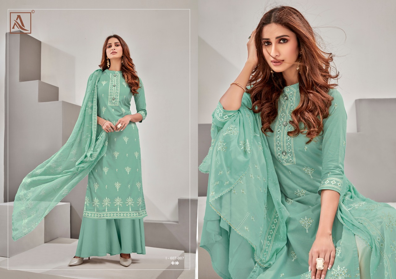 Alok  Present  Bloom Gold Cotton Dress Material