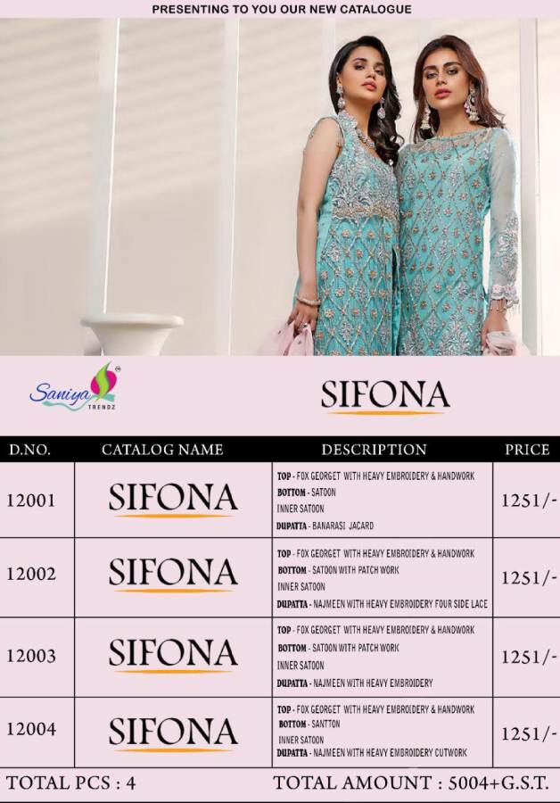 Saniya Sifona Embroidered Premium Pakistani Collection