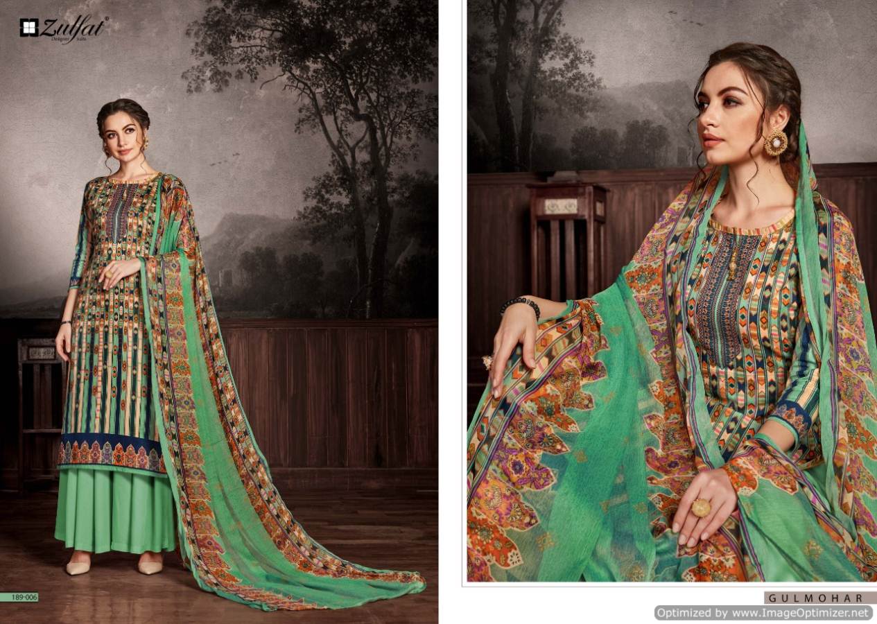 Zulfat  Present  Gulmohar  Digital Printed Dress Material