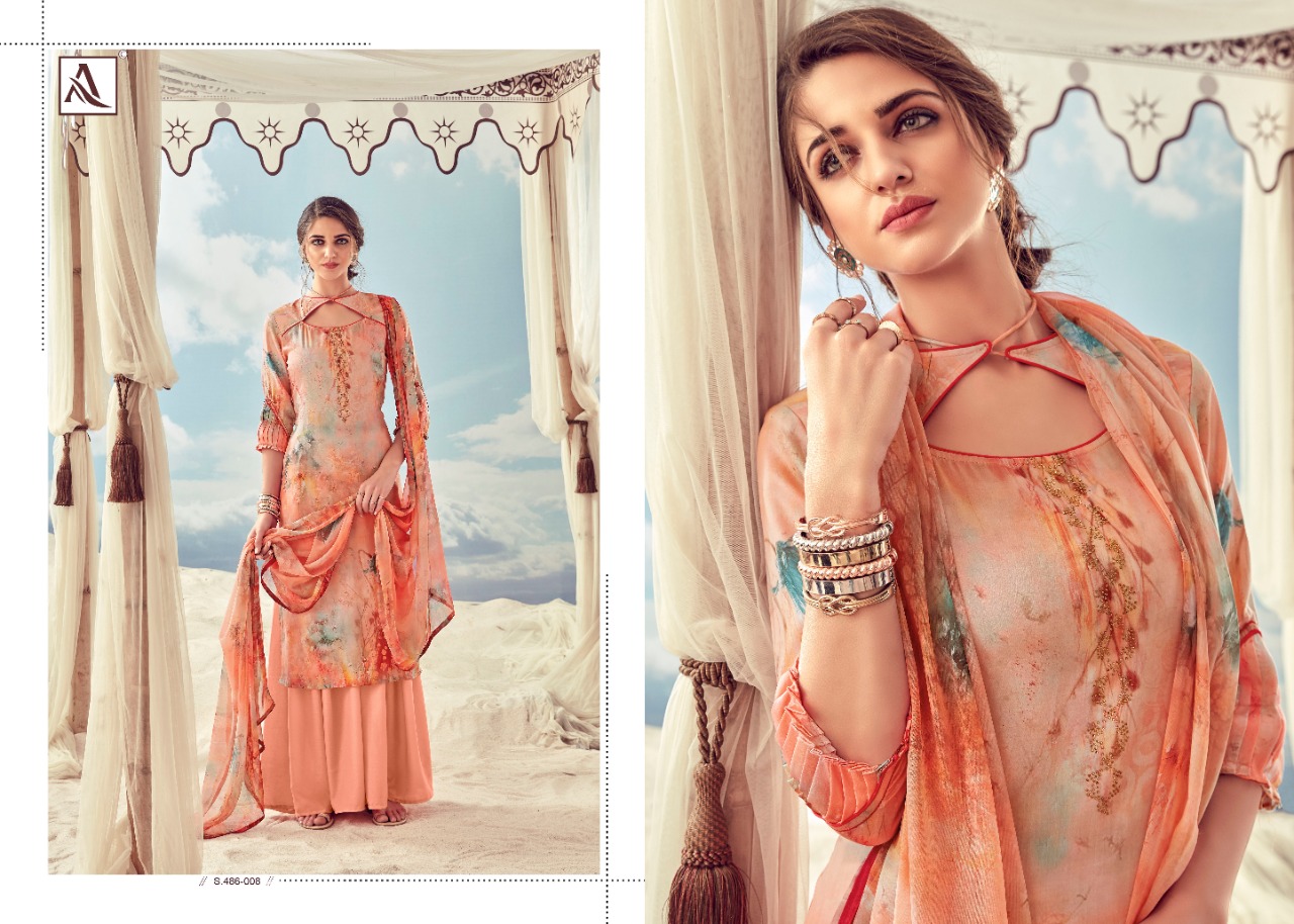 Alok Presents Aaisha Collection Of Jam Cotton Digital Printed Designer Suit