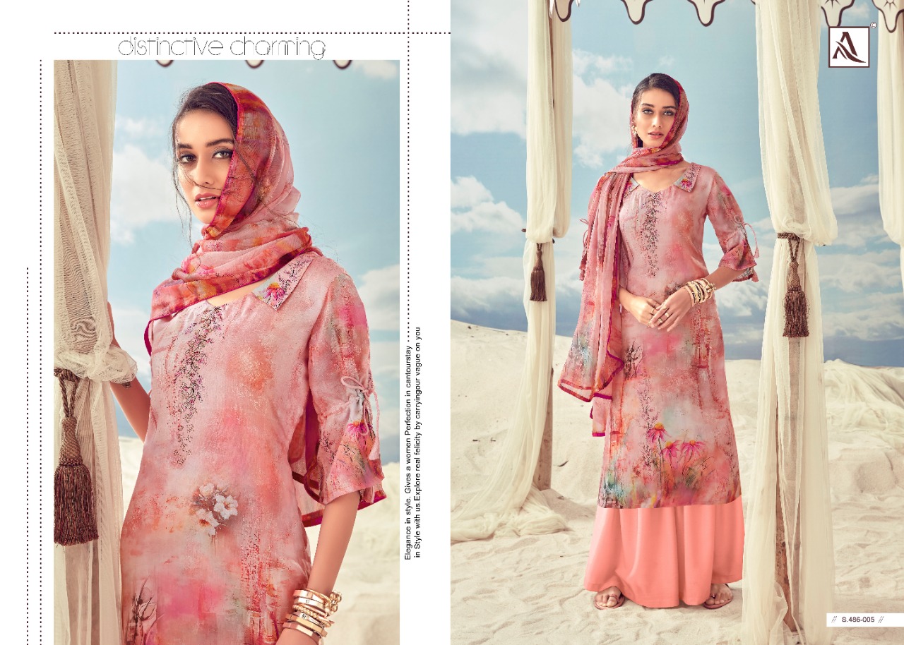 Alok Presents Aaisha Collection Of Jam Cotton Digital Printed Designer Suit