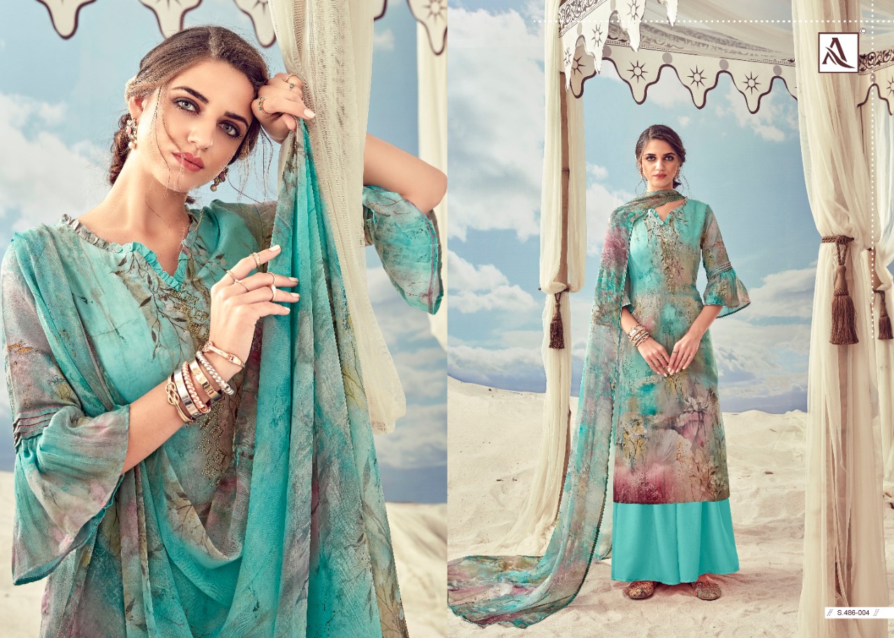 Alok Presents Aaisha Collection Of Jam Cotton Digital Printed Designer Suit