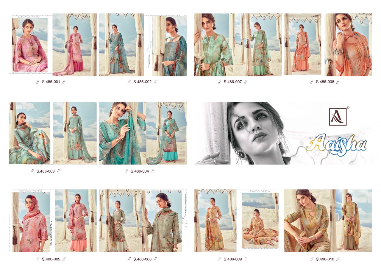 Alok Presents Aaisha Collection Of Jam Cotton Digital Printed Designer Suit