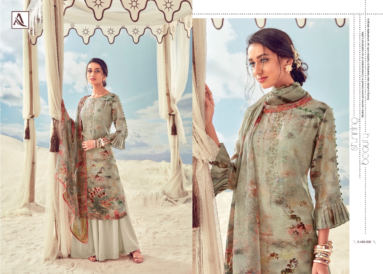 Alok Presents Aaisha Collection Of Jam Cotton Digital Printed Designer Suit