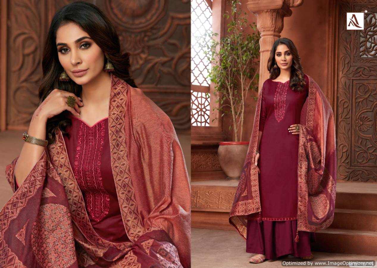 Alok Presents Avisaa Collection Of Fancy Embroidered Jam Cotton Designer Dress Materials