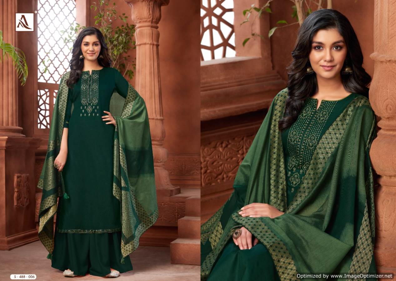 Alok Presents Avisaa Collection Of Fancy Embroidered Jam Cotton Designer Dress Materials