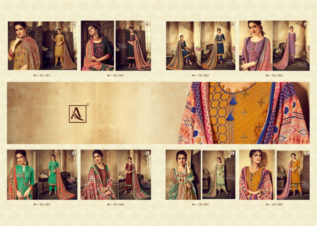 Alok Presents Wanya Collection Of Viscose Thread Embroidered Designer Dress Materials