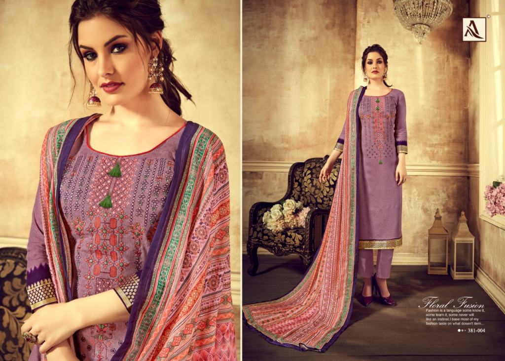 Alok Presents Wanya Collection Of Viscose Thread Embroidered Designer Dress Materials