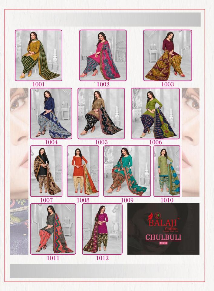 Balaji Presents Chulbuli Collection Of Pure Cotton Casual Wear Dress Materials