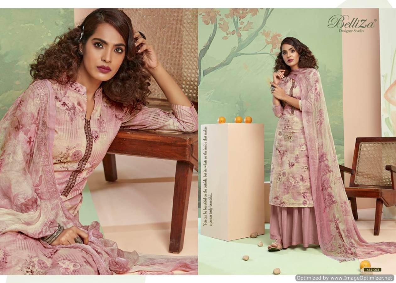 Belliza Presens Pearls Collection Of Pure Cotton Digital Printed Dress Materials