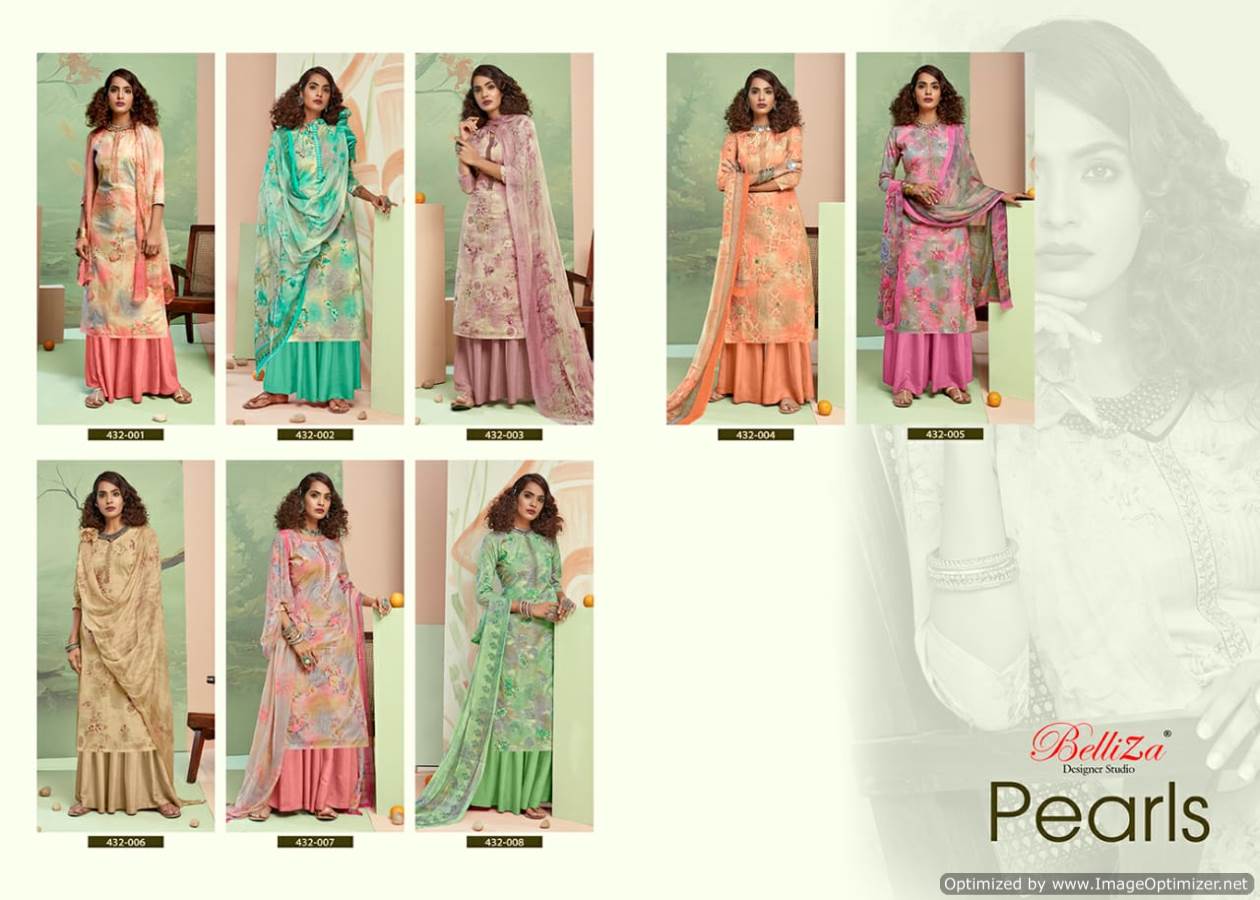 Belliza Presens Pearls Collection Of Pure Cotton Digital Printed Dress Materials