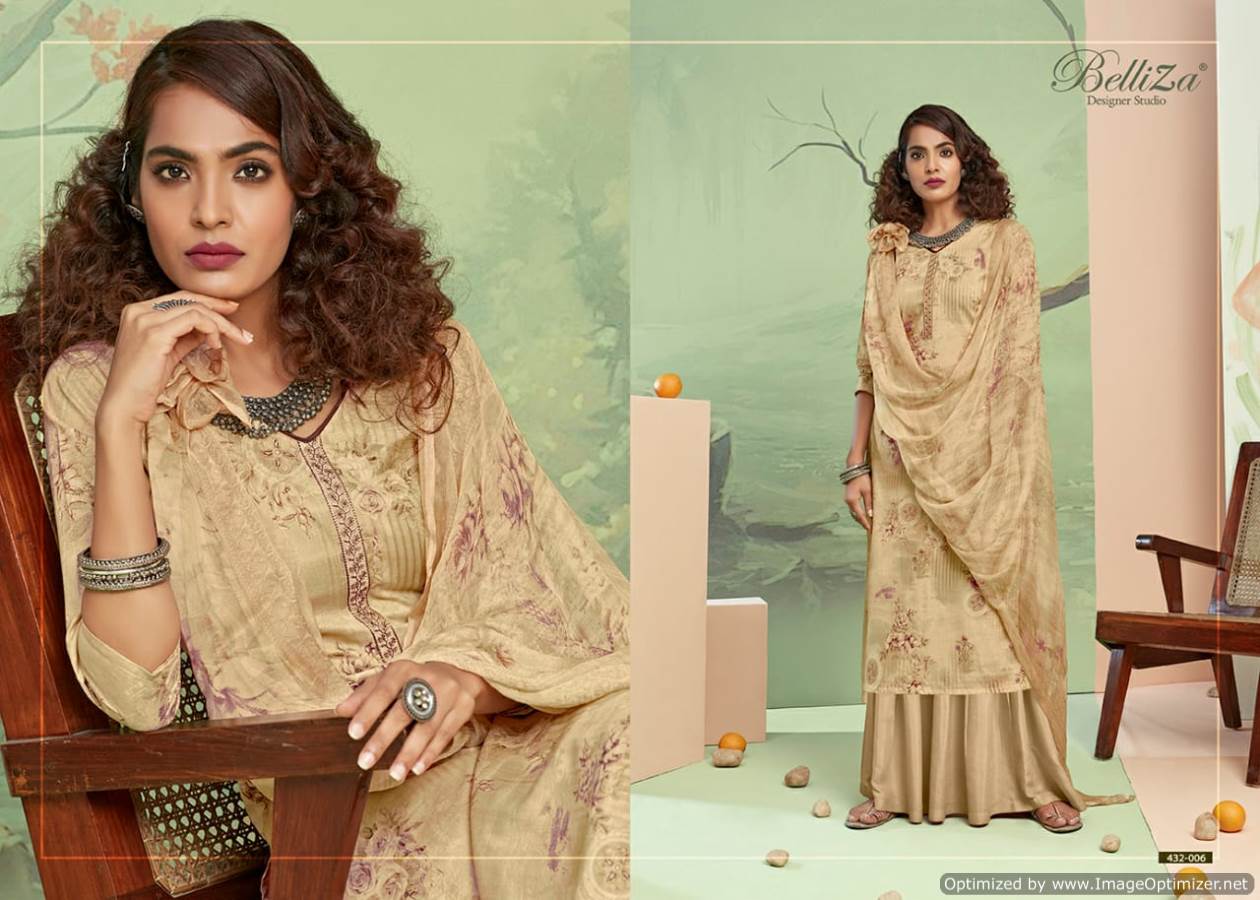 Belliza Presens Pearls Collection Of Pure Cotton Digital Printed Dress Materials
