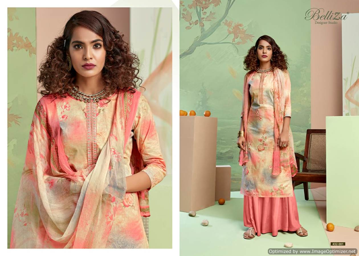 Belliza Presens Pearls Collection Of Pure Cotton Digital Printed Dress Materials